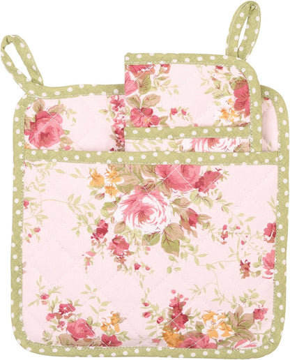 Quilted Pot Holder,Heat Resistant Hanging Pot Holder,2 Pack