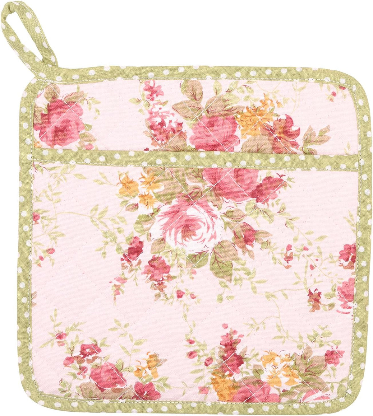 Quilted Pot Holder,Heat Resistant Hanging Pot Holder,2 Pack