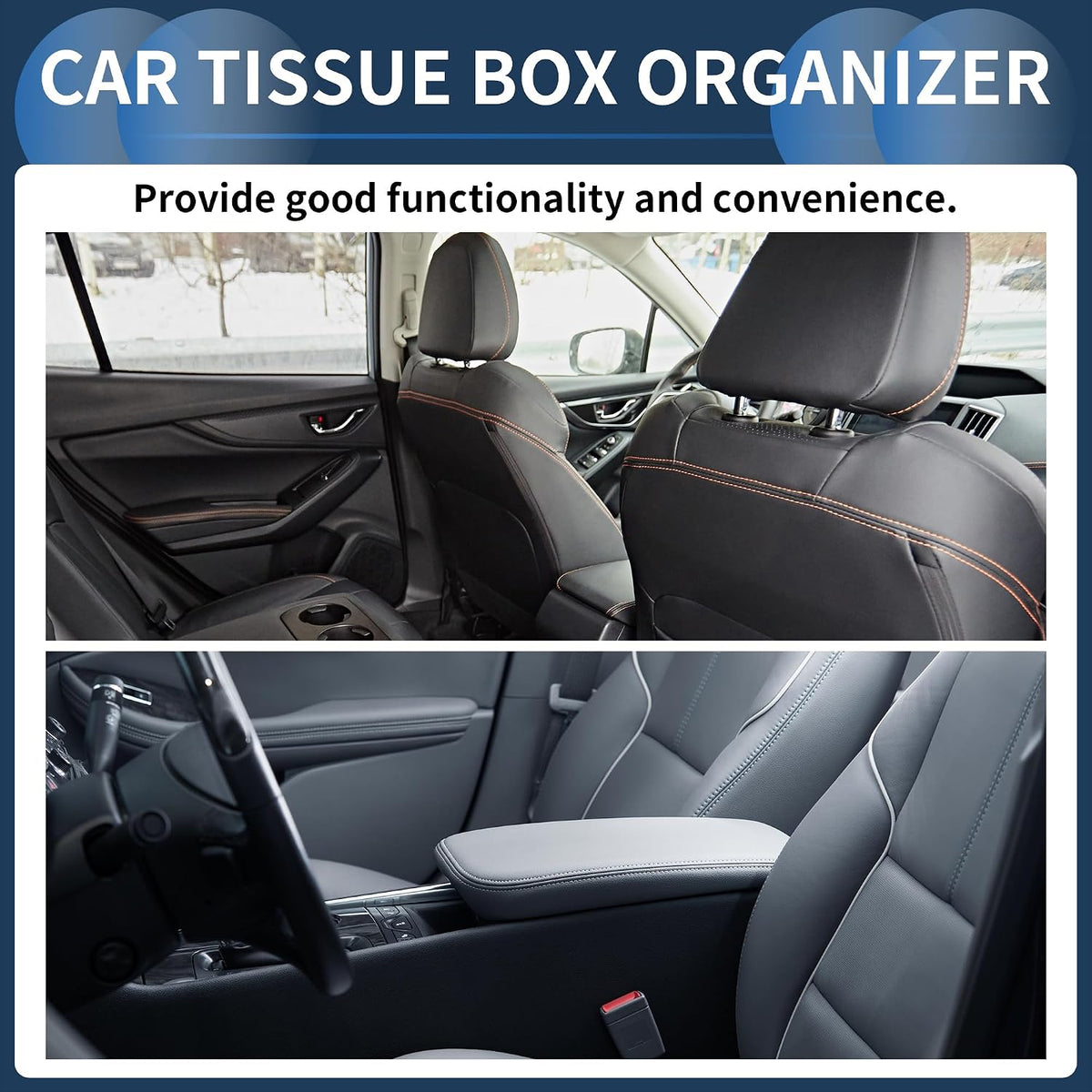 Car Tissue Holder Car Tissue Box Organizer Rhombus Plaid Houndstooth Ribbon Faux Leather 11.02"x7.09"x1.57" Pink 1 Pc