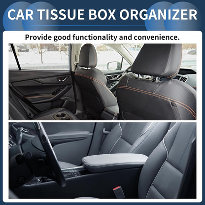 Car Tissue Holder Car Tissue Box Organizer Rhombus Plaid Houndstooth Ribbon Faux Leather 11.02"x7.09"x1.57" Pink 1 Pc