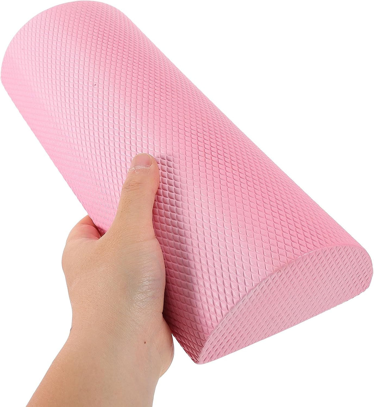 Yoga Prop Roller for Core Stability and Back Massage, Lightweight Sakura Pink Foam Roller 30x6.3cm for Pilates, Muscle Relaxation, and Home Fitness Exercises