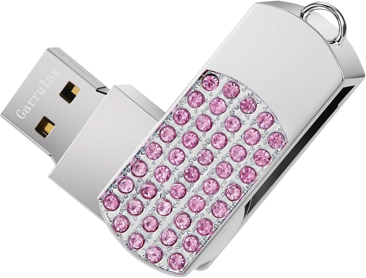 USB Flash Drive, 16GB/32GB/64GB/128GB USB2.0 Rotatable Memory Stick Date Storage Pendrive Thumb Drives U Disk(64GB,Pink)
