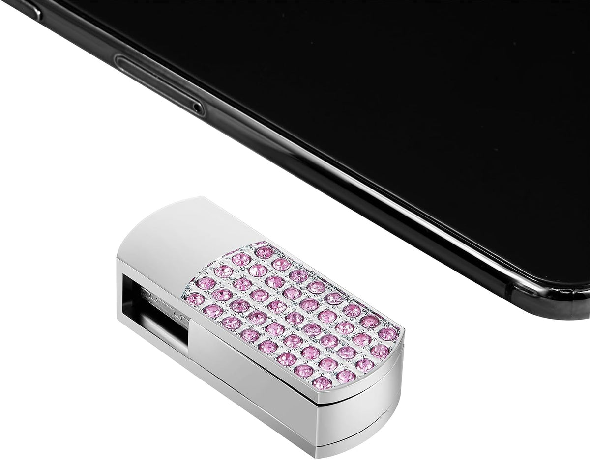USB Flash Drive, 16GB/32GB/64GB/128GB USB2.0 Rotatable Memory Stick Date Storage Pendrive Thumb Drives U Disk(64GB,Pink)