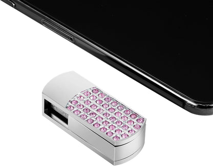 USB Flash Drive, 16GB/32GB/64GB/128GB USB2.0 Rotatable Memory Stick Date Storage Pendrive Thumb Drives U Disk(64GB,Pink)