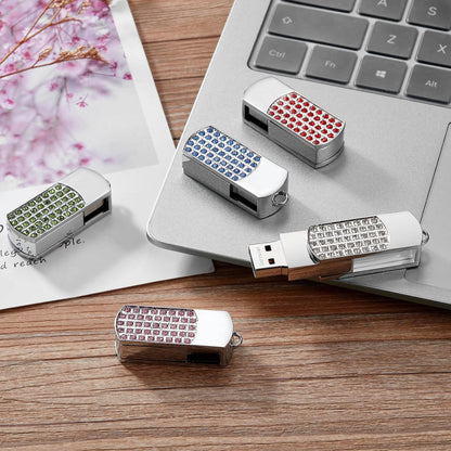 USB Flash Drive, 16GB/32GB/64GB/128GB USB2.0 Rotatable Memory Stick Date Storage Pendrive Thumb Drives U Disk(64GB,Pink)