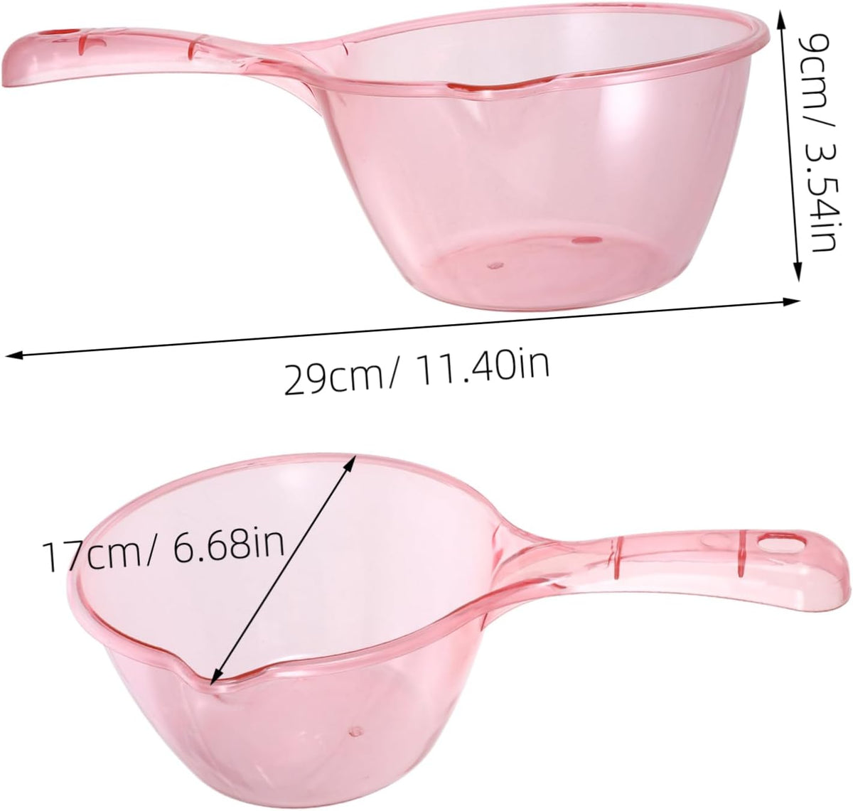 3pcs Portable Water Scoop Thickened Kitchen Ladle for Watering Plants Bathing and Household Use Pink Light Green Brown