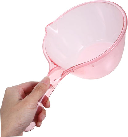 3pcs Portable Water Scoop Thickened Kitchen Ladle for Watering Plants Bathing and Household Use Pink Light Green Brown