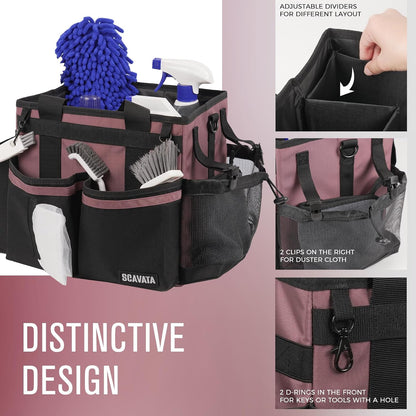 SCAVATA Compact Wearable Cleaning Caddy with Handle & Shoulder Straps