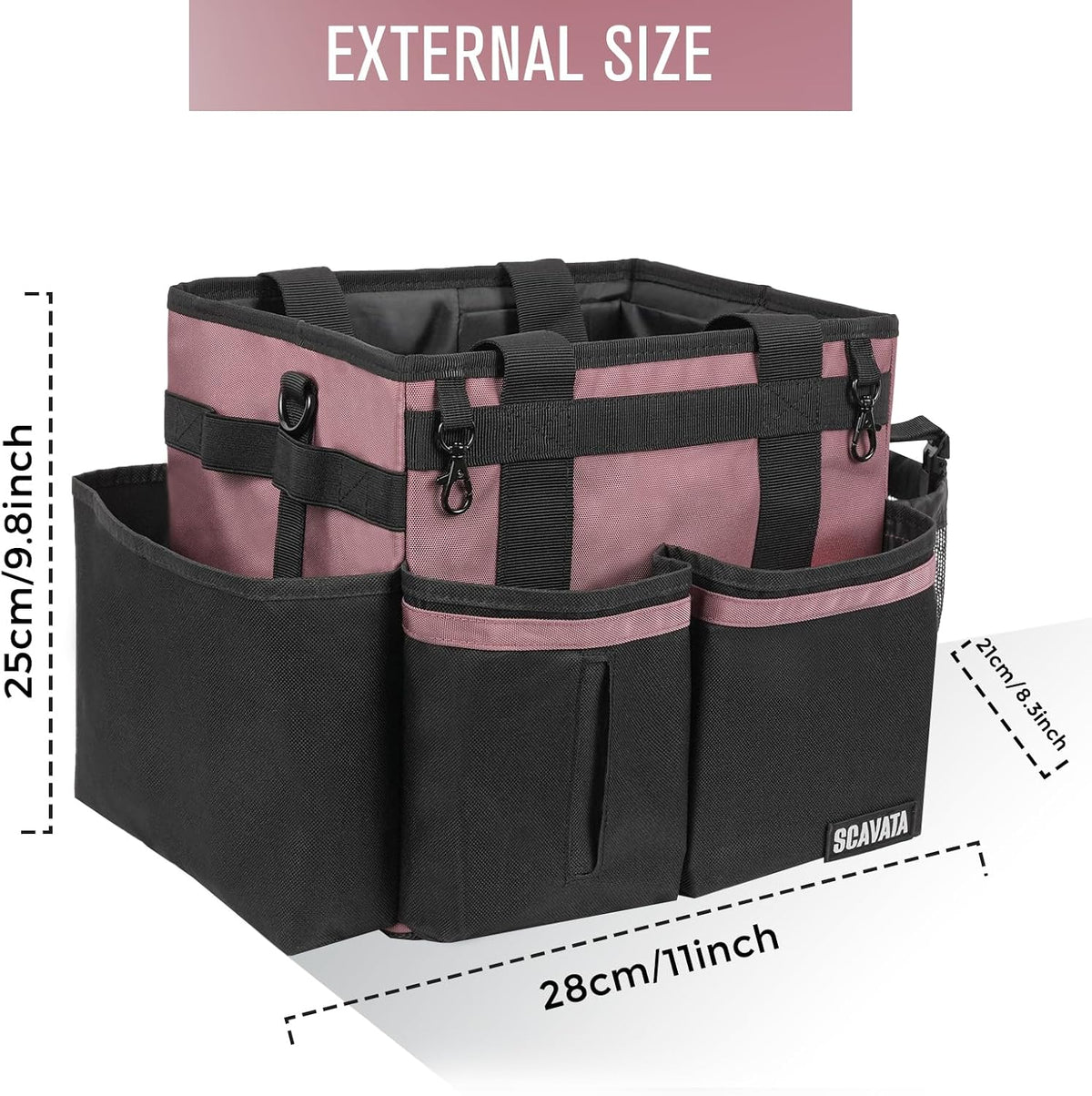 SCAVATA Compact Wearable Cleaning Caddy with Handle & Shoulder Straps