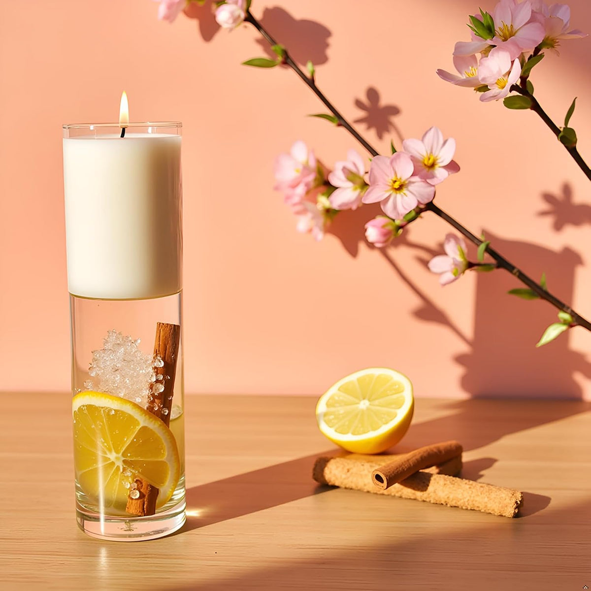 Cute Candl, One 9.7 Oz Single-Wick Aromatherapy Candle with 20 Hours, Handmade Scented Candle for Friends Birthday, Valentine, Mother's Day, Wedding Gifts(Peach Fragrance