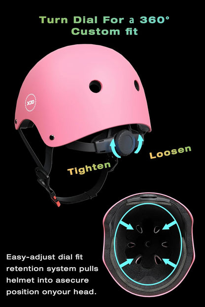 XJD Kids Bike Helmet Set for 3-5-8-14 Years, Knee Elbow Pads Wrist Guards