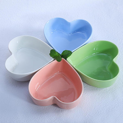 2pcs Heart-Shaped Bowls for Salad Soup Snack Dessert Household Cooking Bowls for Home Kitchen, Pink