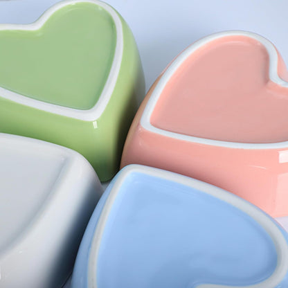 2pcs Heart-Shaped Bowls for Salad Soup Snack Dessert Household Cooking Bowls for Home Kitchen, Pink