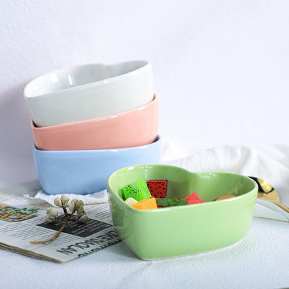 2pcs Heart-Shaped Bowls for Salad Soup Snack Dessert Household Cooking Bowls for Home Kitchen, Pink