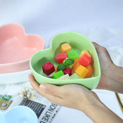 2pcs Heart-Shaped Bowls for Salad Soup Snack Dessert Household Cooking Bowls for Home Kitchen, Pink