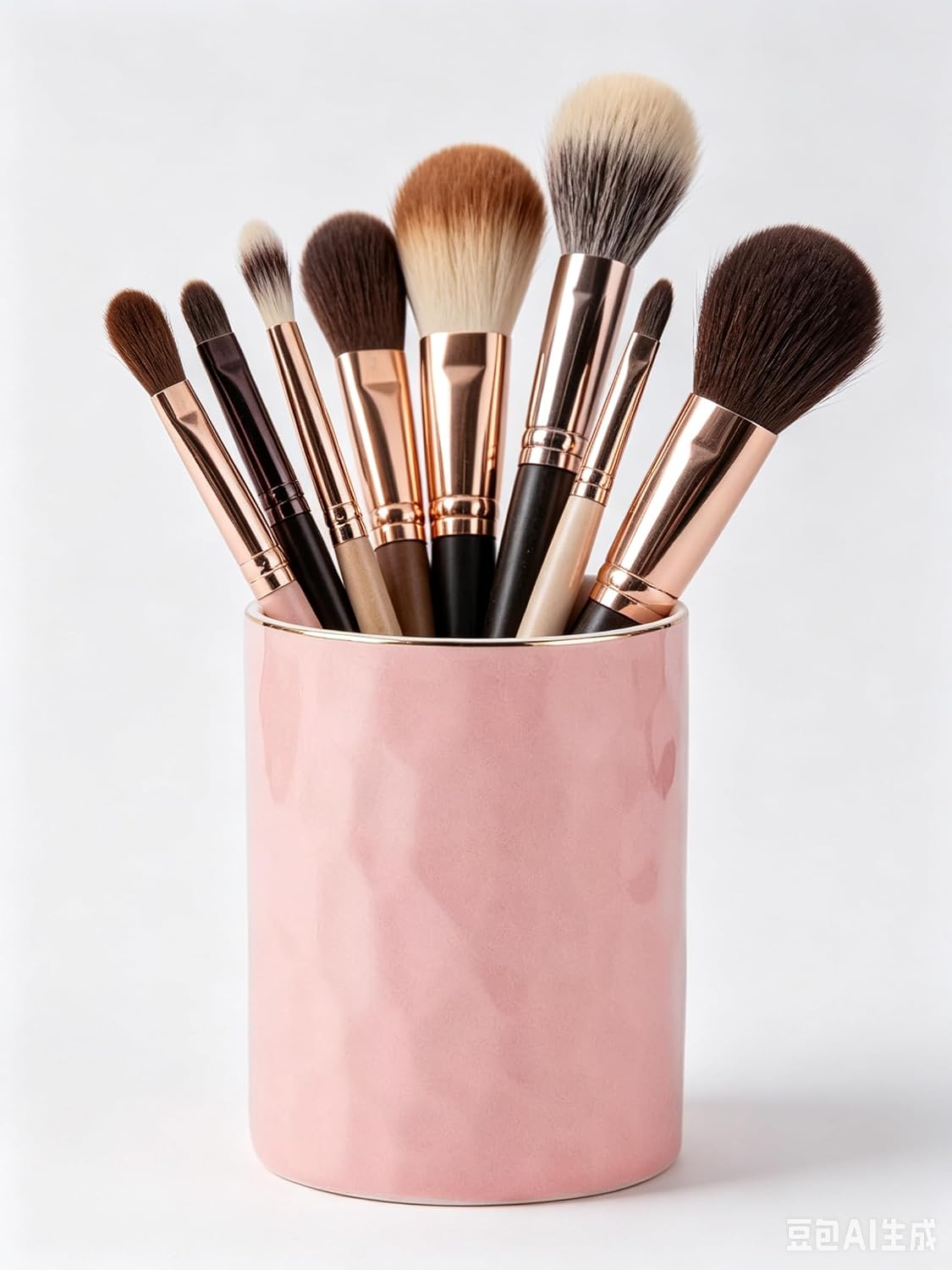Ceramic Pen Holder Stand Cup Pencil Holder Organizer Makeup Brush Holders for Home Office Desk (Pink)