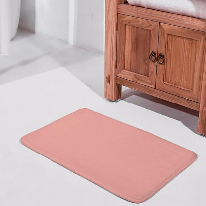 Chic Soft Pink Pale Pastel Solid Modern Bathroom Rugs, Non Slip & Absorbent Bath Mat Carpets for Bathroom, Entryway or Sink 16" x 24"