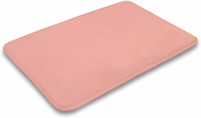Chic Soft Pink Pale Pastel Solid Modern Bathroom Rugs, Non Slip & Absorbent Bath Mat Carpets for Bathroom, Entryway or Sink 16" x 24"