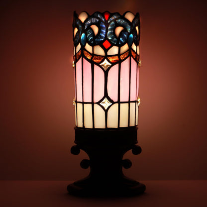 Small Tiffany Lamp Stained Glass Candle Desk Light W4H10.5 inch