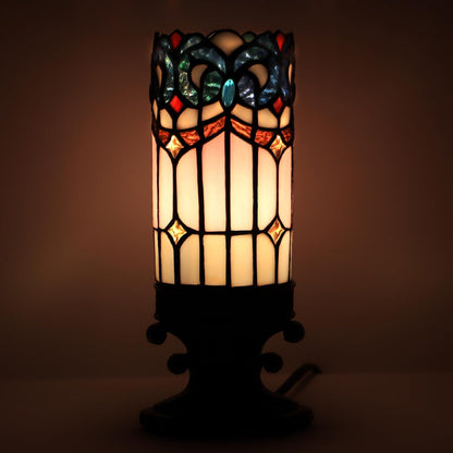 Small Tiffany Lamp Stained Glass Candle Desk Light W4H10.5 inch