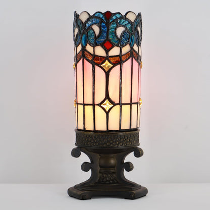 Small Tiffany Lamp Stained Glass Candle Desk Light W4H10.5 inch
