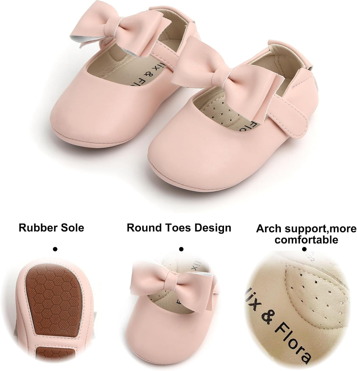 Soft Sole Baby Dress Shoes - Infant Baby Walking Shoes Moccasinss Rubber Sole Crib Shoes