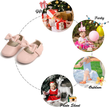 Soft Sole Baby Dress Shoes - Infant Baby Walking Shoes Moccasinss Rubber Sole Crib Shoes