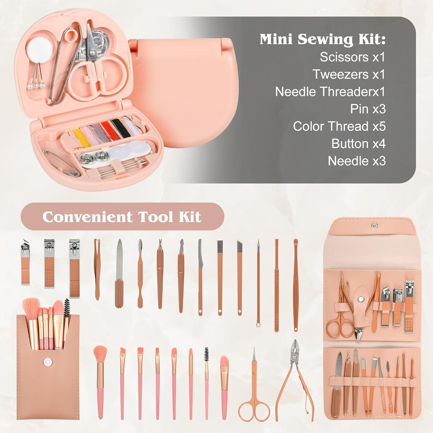 Bridal Emergency Kit for Wedding Day for Bride Weddings Ultimate Set with 36 Pcs Essentials Items for Brides | Ideal W-edding Day & Daily Use Pink