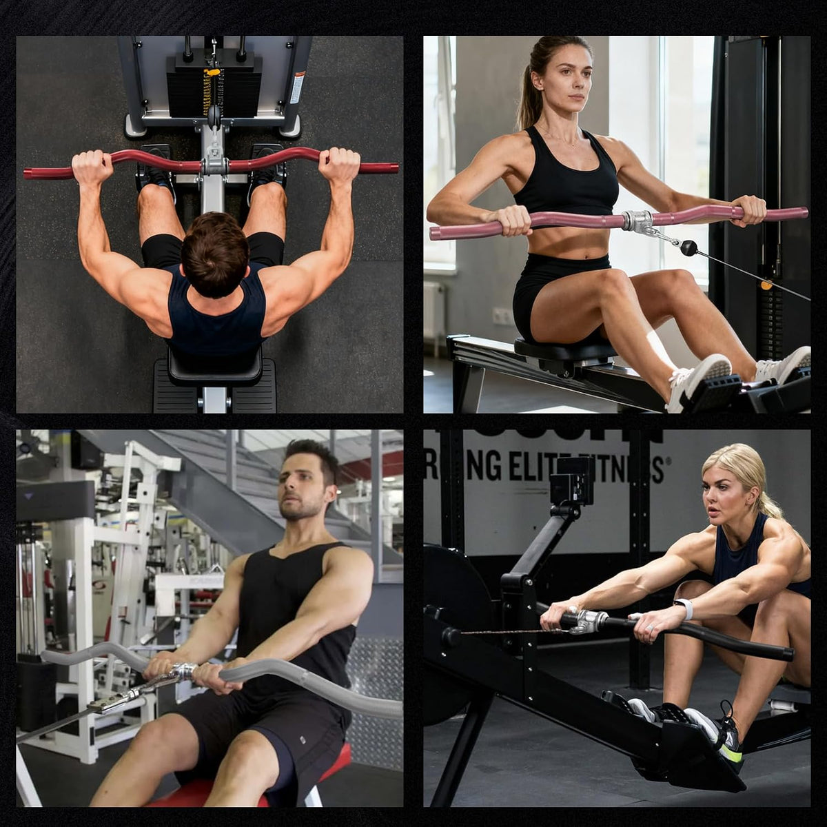 RitFit 38.6'' W-Shaped LAT Pulldown Bar with Full Rotation