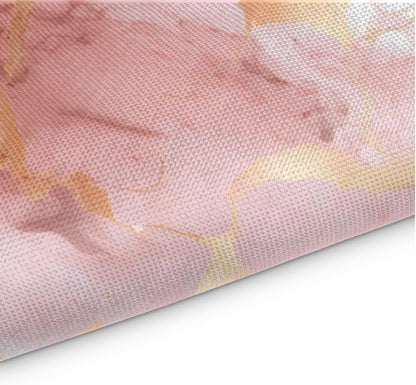 Placemats Set of 4, Pink Rose Gold Marble Print Table Place Mats, Heat Resistant Washable Placemat, Wipeable Dining Table Mats for Wedding Party Decoration, 12x18 in