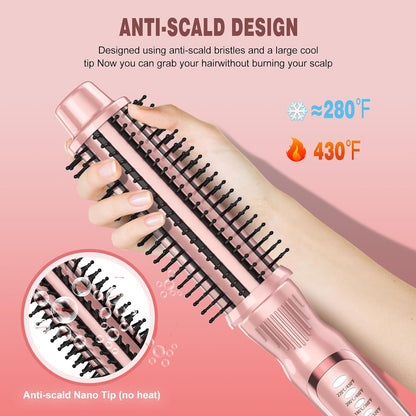 Heated Round Brush, Ceramic Tourmaline Ion 1 1/2 inch Curling Iron