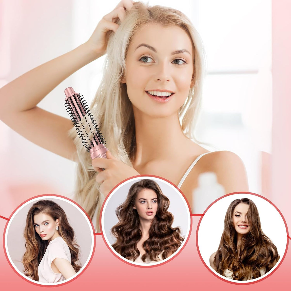 Heated Round Brush, Ceramic Tourmaline Ion 1 1/2 inch Curling Iron