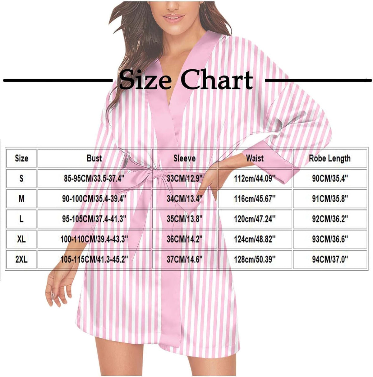 Womens Satin Stripe Robe Cozy Silk Bathrobe for Wedding Party Loungewear Bride Bridesmaids Short Robes Nightgowns