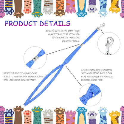 3PCS Adjustable Fixed Grooming Loops for Cat and Dog,Dog Grooming Leash, Safety Leash for Pet Grooming Table or Bathtub