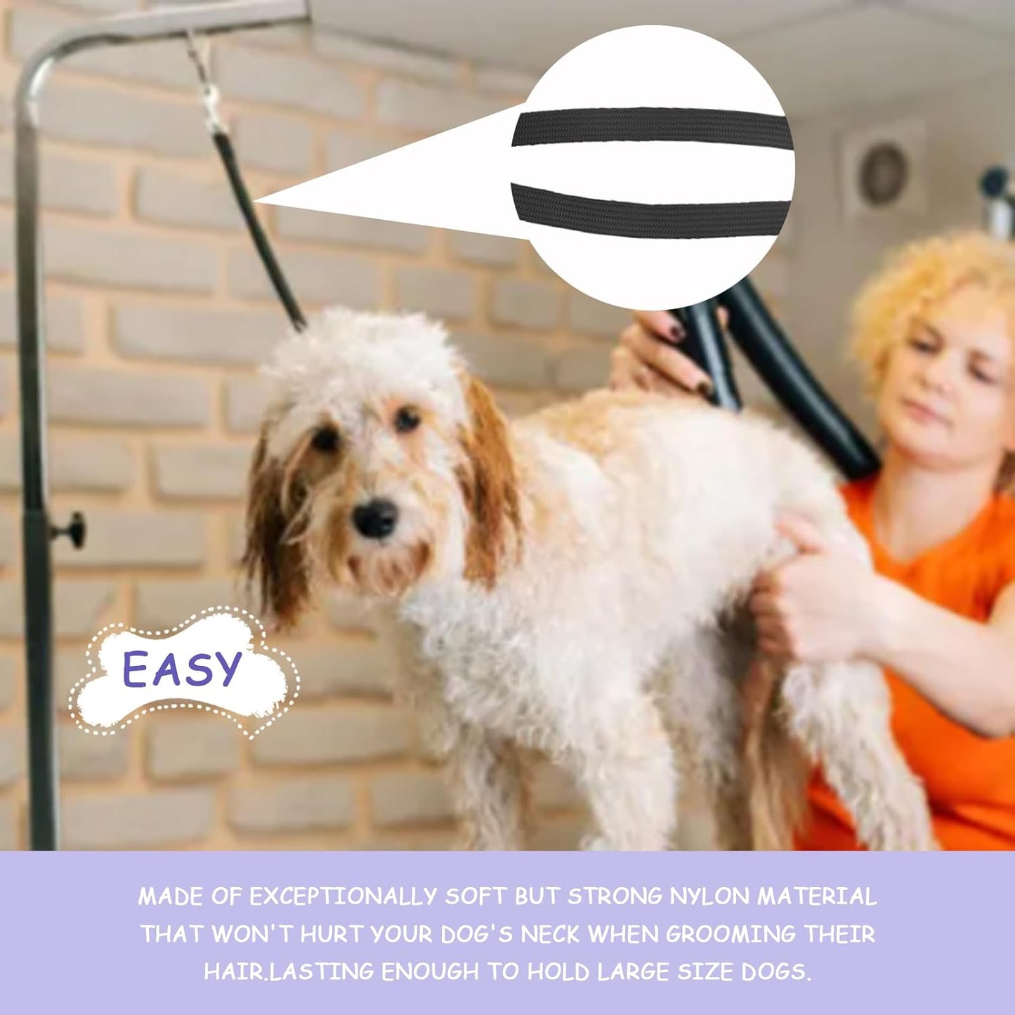3PCS Adjustable Fixed Grooming Loops for Cat and Dog,Dog Grooming Leash, Safety Leash for Pet Grooming Table or Bathtub