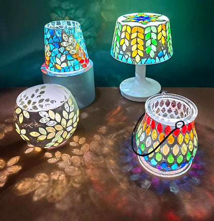 100g Petal Mosaic Tiles, High Transparency Stained Glass Mosaic Tiles, DIY Handmade Lampshade Artwork and Stained Glass Projects, Approx. 360 Pieces,Pink