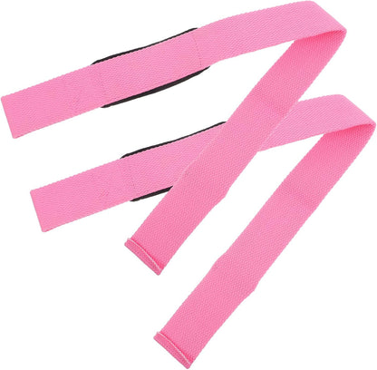 Fitness Lifting Straps 1 Pair Pink Silicone Anti-Slip Deadlift Wrist Wraps Workout Wrist Guards for Weightlifting Gym Training