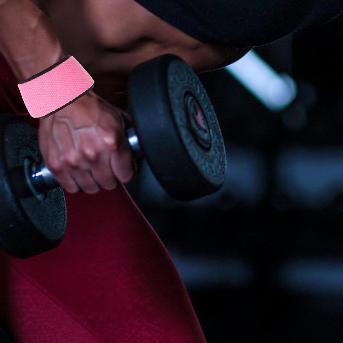 Fitness Lifting Straps 1 Pair Pink Silicone Anti-Slip Deadlift Wrist Wraps Workout Wrist Guards for Weightlifting Gym Training
