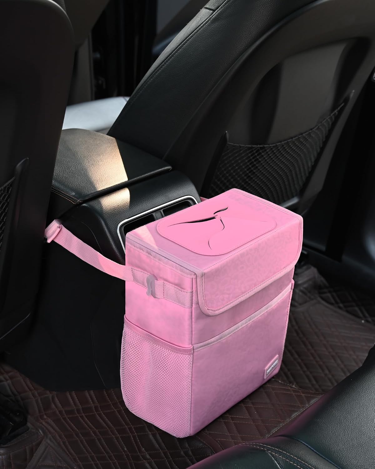 Cute Car Trash Can with Lid, Collapsible, Leak-Proof, 2 Gallon