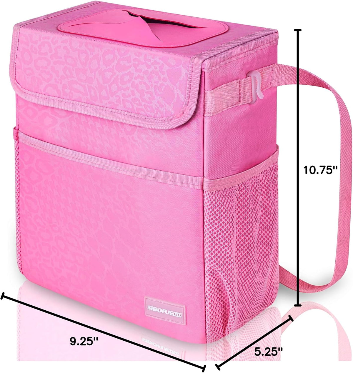 Cute Car Trash Can with Lid, Collapsible, Leak-Proof, 2 Gallon