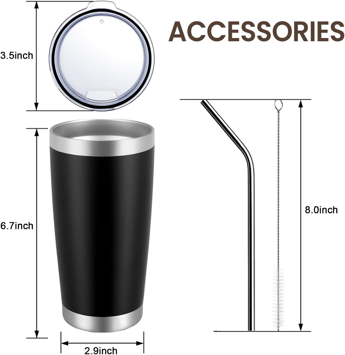 20oz Tumbler 12 Pack Double Wall Vacuum Insulated Travel Mug Bulk, Stainless Steel Tumblers with Lid and Straw, Durable Powder Coated Coffee Cups for Cold & Hot Drinks (Pink, 12)