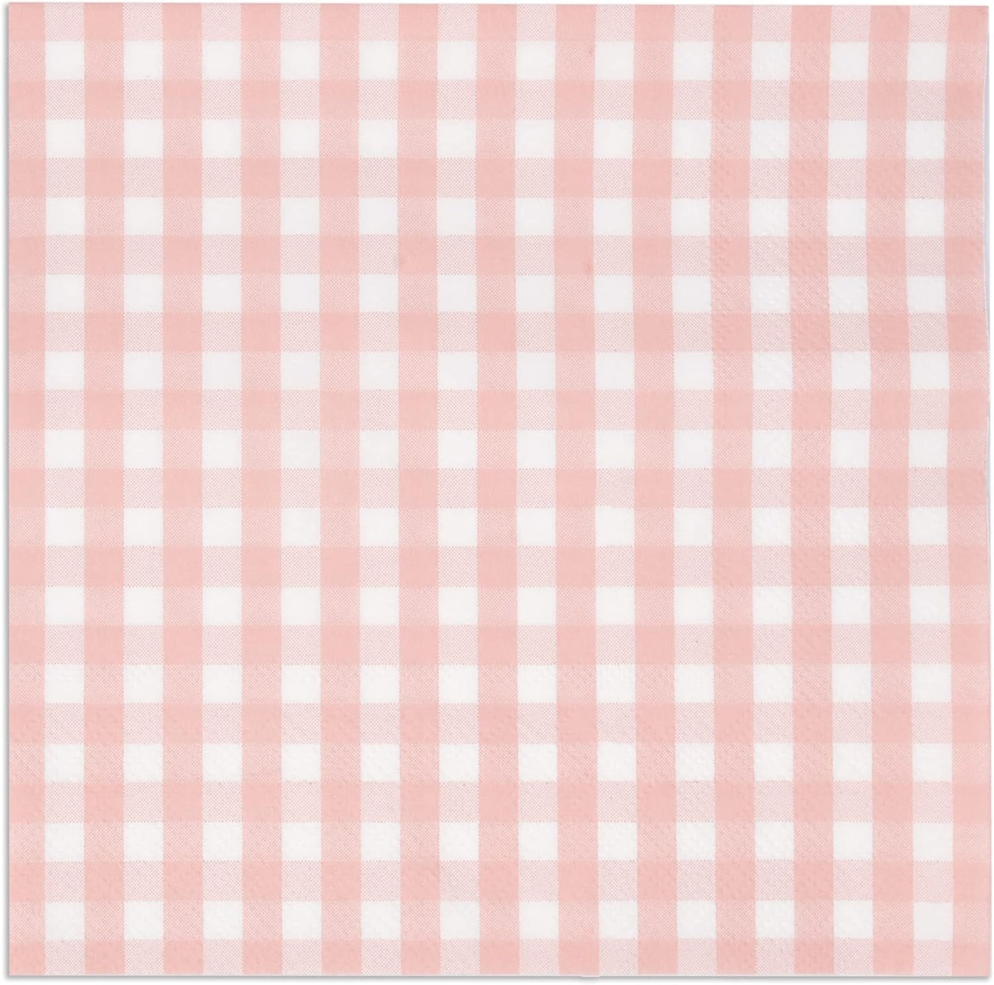 Gift Boutique 100 Pink and White Gingham Luncheon Napkins Disposable Paper Checkered Plaid Lunch Napkin for Summer Picnic Camping Baby Shower Party