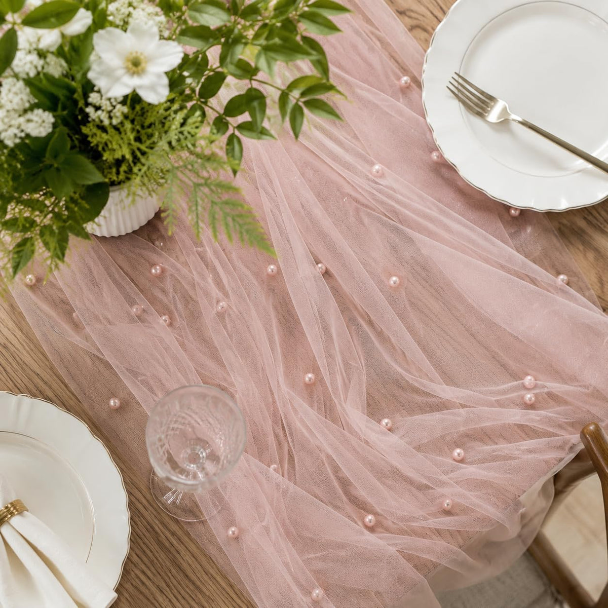Pearl Pink Table Runner 10FT Wedding Bridal Baby Shower Party Décor