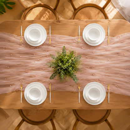 Pearl Pink Table Runner 10FT Wedding Bridal Baby Shower Party Décor