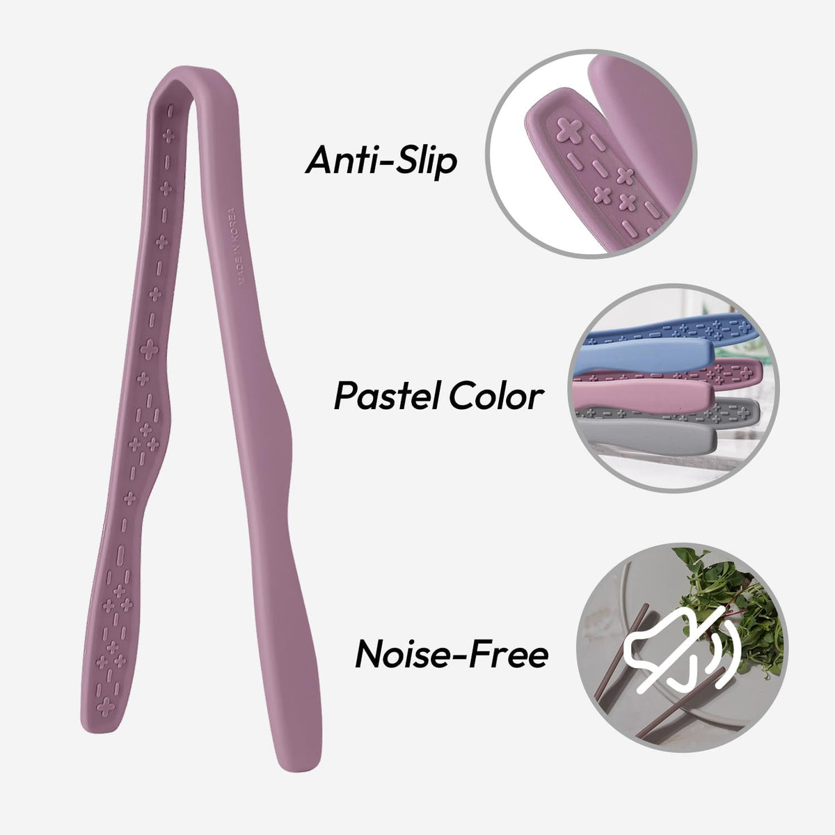 Mini Silicone Toaster Tongs, 7 inches, 1 Pack, Pink