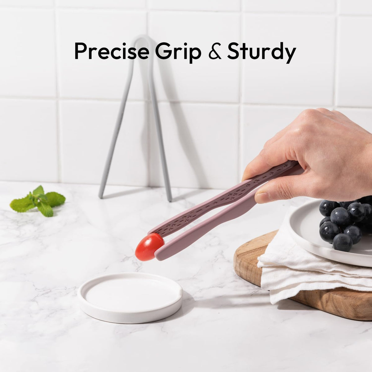 Mini Silicone Toaster Tongs, 7 inches, 1 Pack, Pink