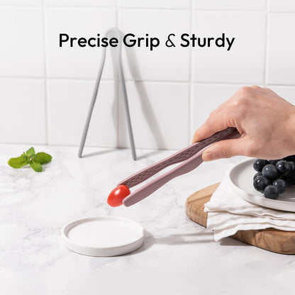 Mini Silicone Toaster Tongs, 7 inches, 1 Pack, Pink