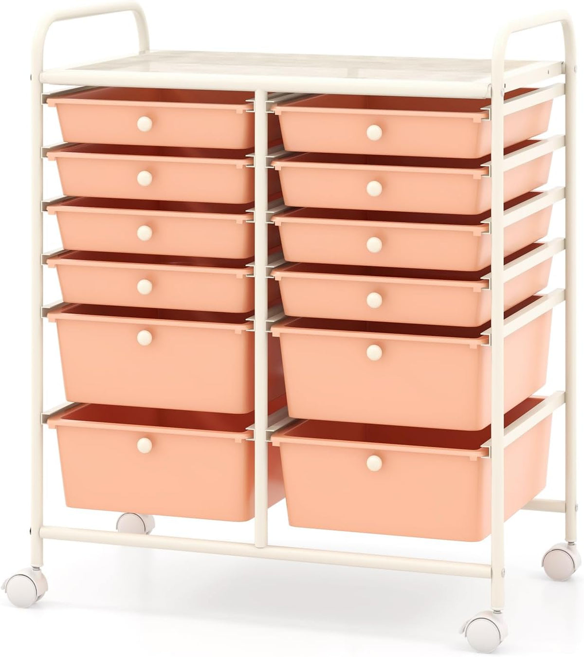 12-Drawer Rolling Storage Cart, Moveable Art Craft Organizer