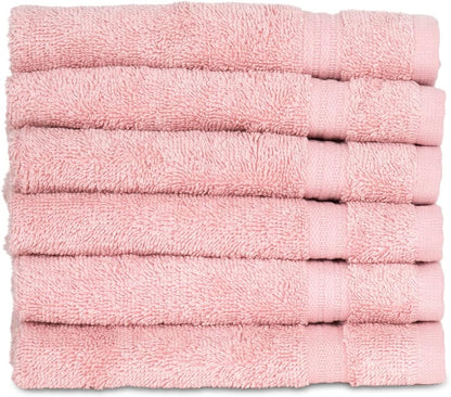 Soft and Absorbent Towels Cotton for Bathroom Hotel Shower Spa Gym, 4 Washcloths Powder Pink
