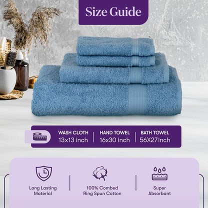 Soft and Absorbent Towels Cotton for Bathroom Hotel Shower Spa Gym, 4 Washcloths Powder Pink